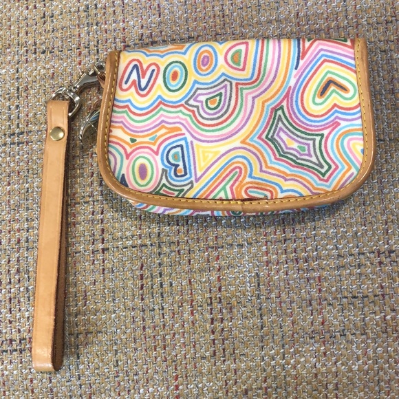 DOONEY BOURKE Crazy Stripes Flap Front Wristlet - Picture 3 of 12